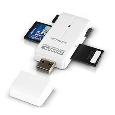 Axagon CRE-D4 USB 2.0 SD/microSD/MS/M2 fehér kártyaolvasó