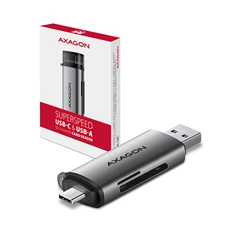 Axagon CRE-SAC USB 3.2 Type-A és Type-C SD/microSD kártyaolvasó