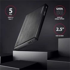 Axagon EE25-XA6 USB 3.0 fekete külső alumínium HDD/SSD ház