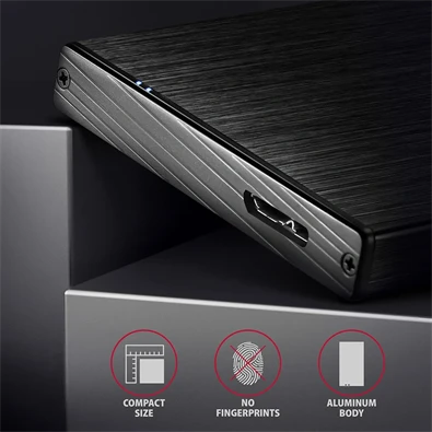Axagon EE25-XA6 USB 3.0 fekete külső alumínium HDD/SSD ház