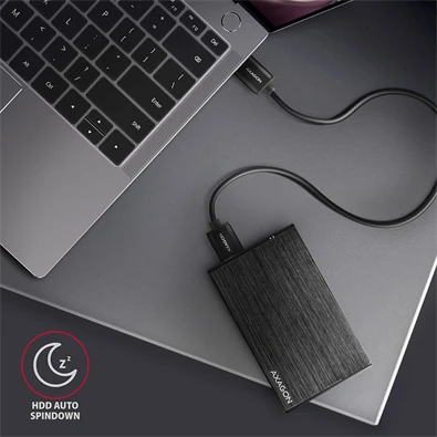 Axagon EE25-XA6 USB 3.0 fekete külső alumínium HDD/SSD ház
