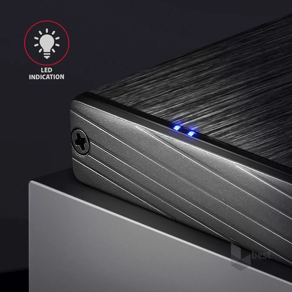 Axagon EE25-XA6 USB 3.0 fekete külső alumínium HDD/SSD ház