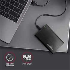 Axagon EE25-A6C USB 3.2 fekete csavar nélküli külső alumínium 2,5" HDD/SSD ház