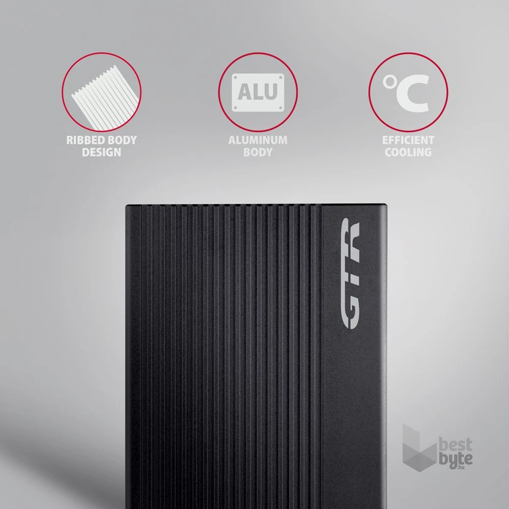 Axagon EE25-GTR USB-C 3.2 Gen 2 SATA 6G 2,5" fekete HDD/SSD ház