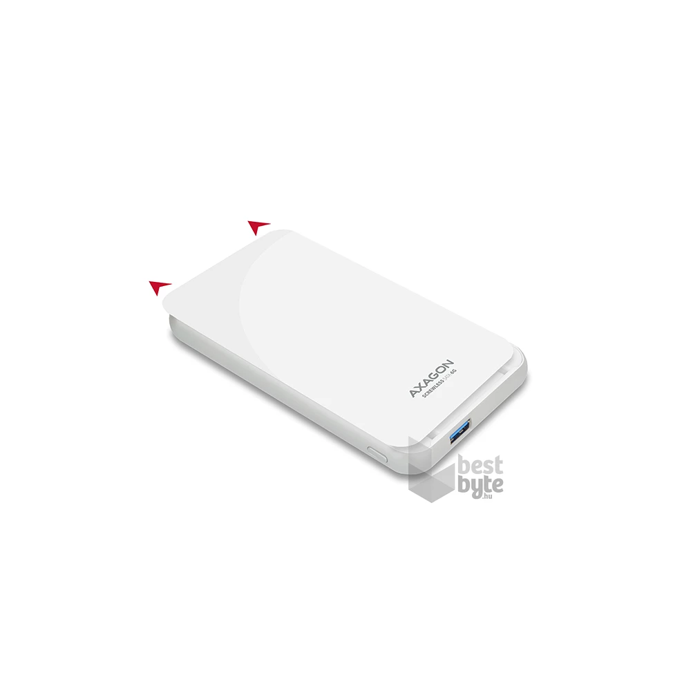 Axagon EE25-S6 USB 3.0 fehér csavar nélküli külső HDD/SSD ház