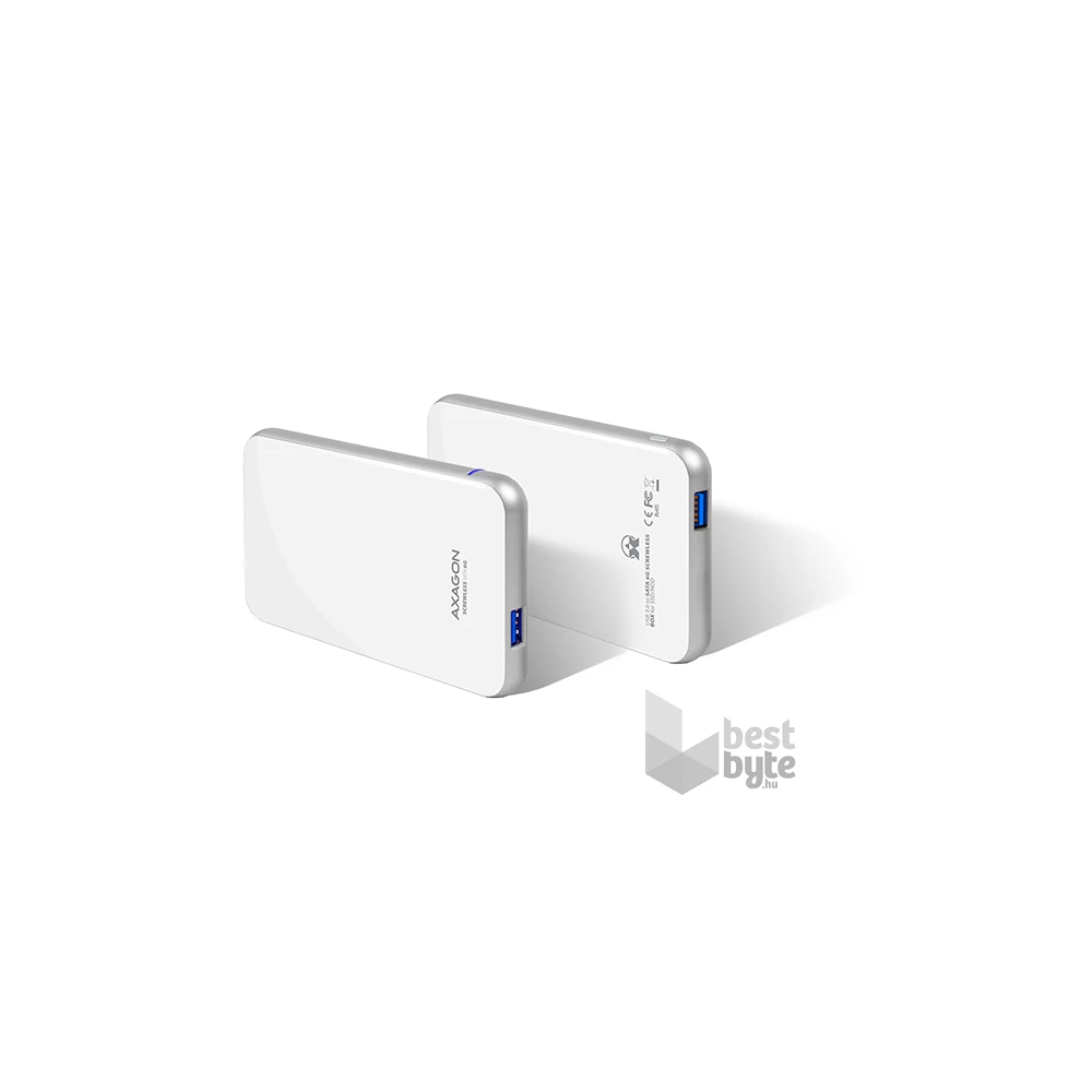 Axagon EE25-S6 USB 3.0 fehér csavar nélküli külső HDD/SSD ház