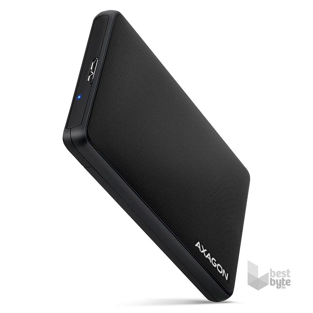 Axagon EE25-SL USB 3.2 fekete csavar nélküli külső HDD/SSD ház