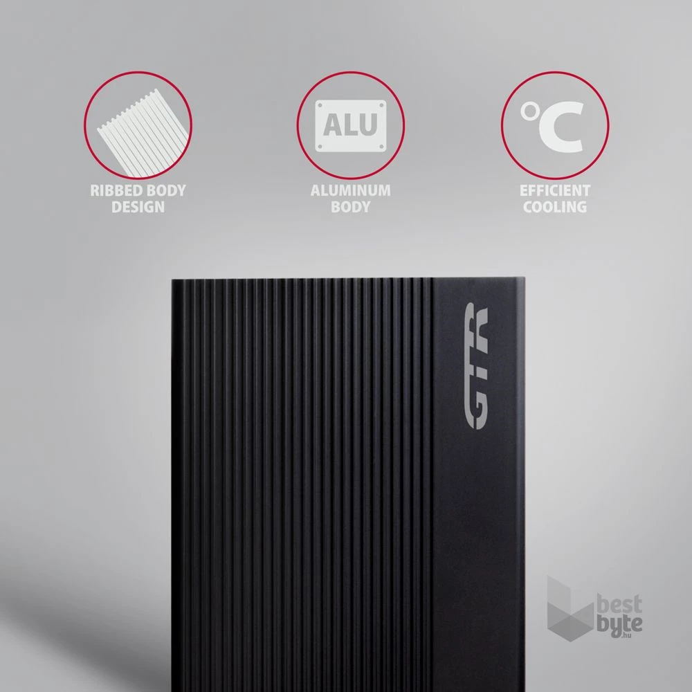 Axagon EE35-GTR USB-C 3.2 Gen 1 SATA 6G 3,5" fekete HDD/SSD ház