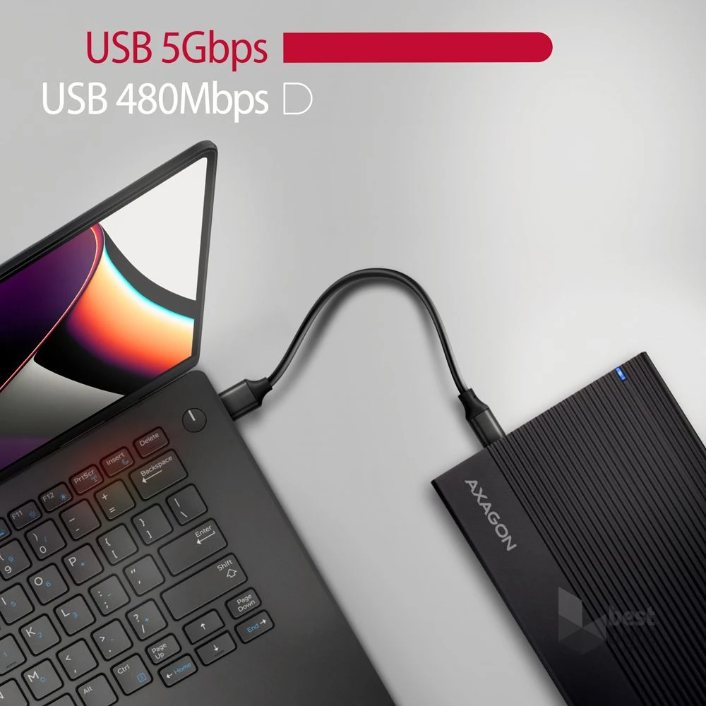 Axagon EE35-GTR USB-C 3.2 Gen 1 SATA 6G 3,5" fekete HDD/SSD ház
