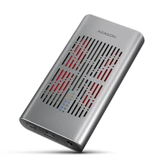Axagon EEM2-20GD USB-C 20Gbps Dual M.2 NVMe SSD CLONE MASTER Enclosure külső USB-C 20Gbps fém SSD ház