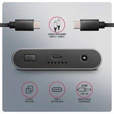 Axagon EEM2-20GD USB-C 20Gbps Dual M.2 NVMe SSD CLONE MASTER Enclosure külső USB-C 20Gbps fém SSD ház