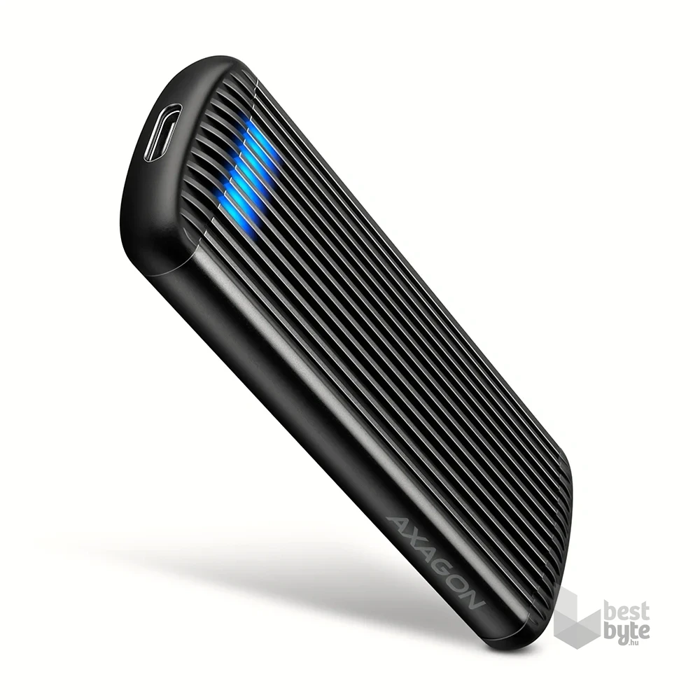 Axagon EEM2-SC USB-C 10Gbps - M.2 NVMe SSD RIBBED Box külső USB-C 10Gbps fém ház