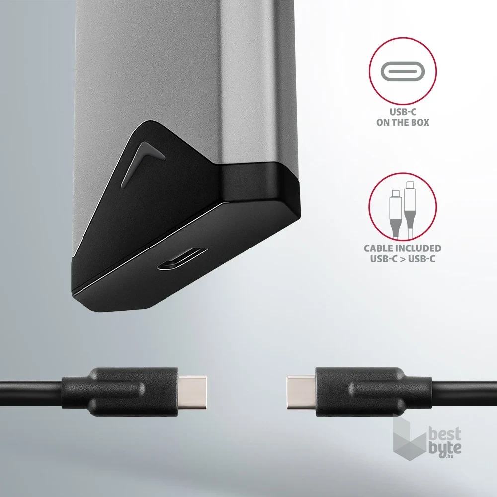 Axagon EEM2-UG2 USB-C 3.2 NVME M2 fekete ház