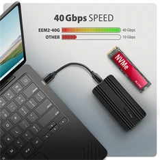 Axagon EEM2-40G M.2 NVMe SSD-hez USB-C 40Gbps külső ház
