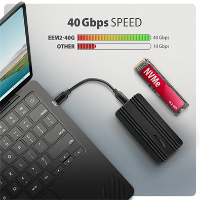 Axagon EEM2-40G M.2 NVMe SSD-hez USB-C 40Gbps külső ház