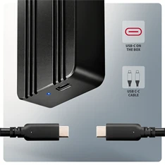 Axagon EEM2-40G M.2 NVMe SSD-hez USB-C 40Gbps külső ház