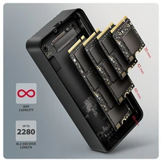Axagon EEM2-40G M.2 NVMe SSD-hez USB-C 40Gbps külső ház