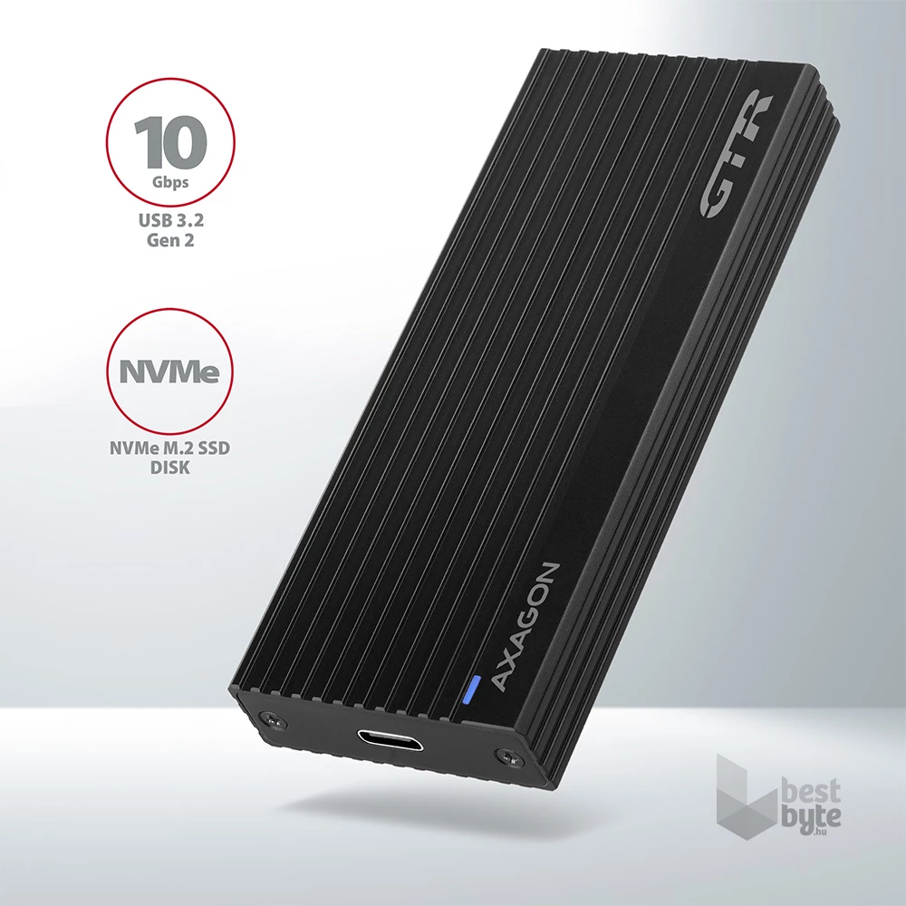 Axagon EEM2-GTR SuperSpeed+ USB-C - NVMe M.2 fekete ház