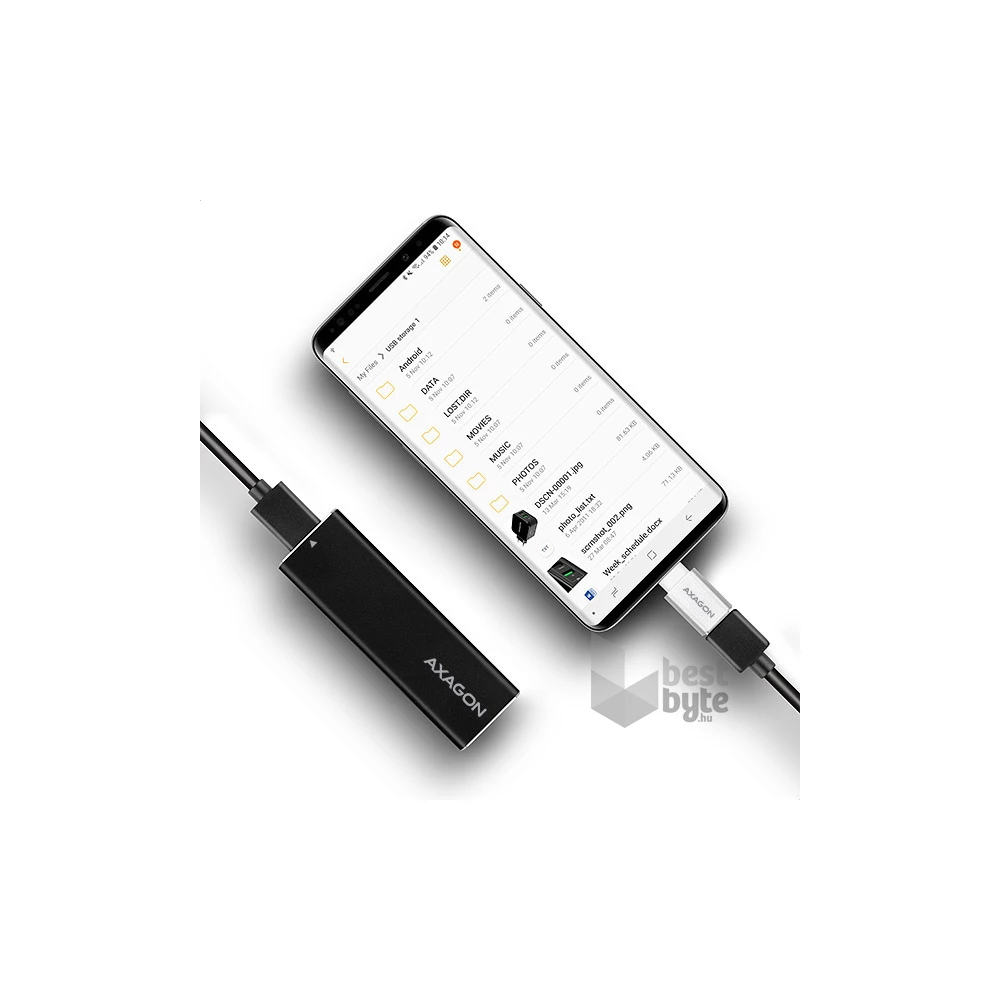 Axagon EEM2-U3 USB 3.0 SATA M2 fekete ház