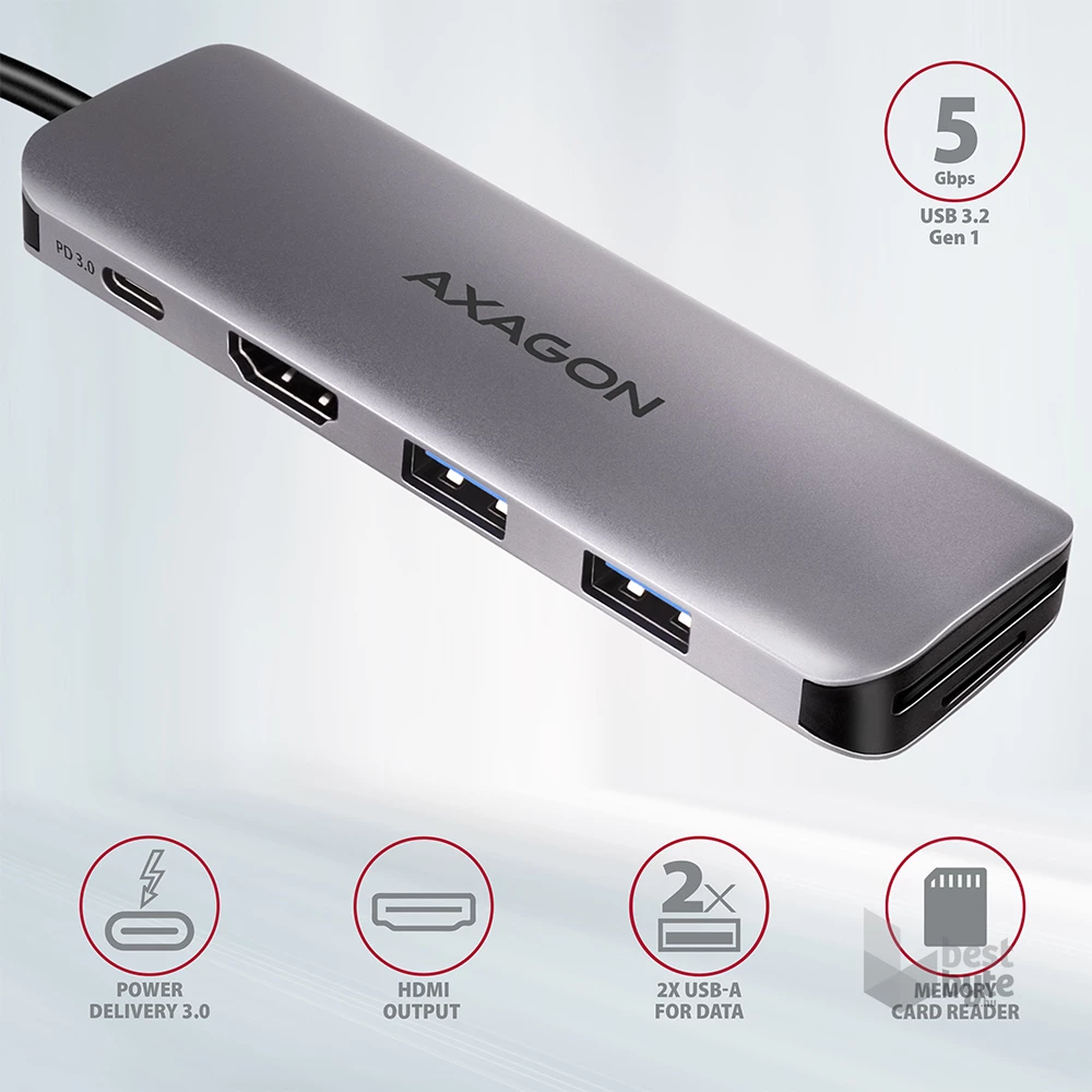 Axagon HMC-5 SuperSpeed USB-C COMBO 5in1 HUB