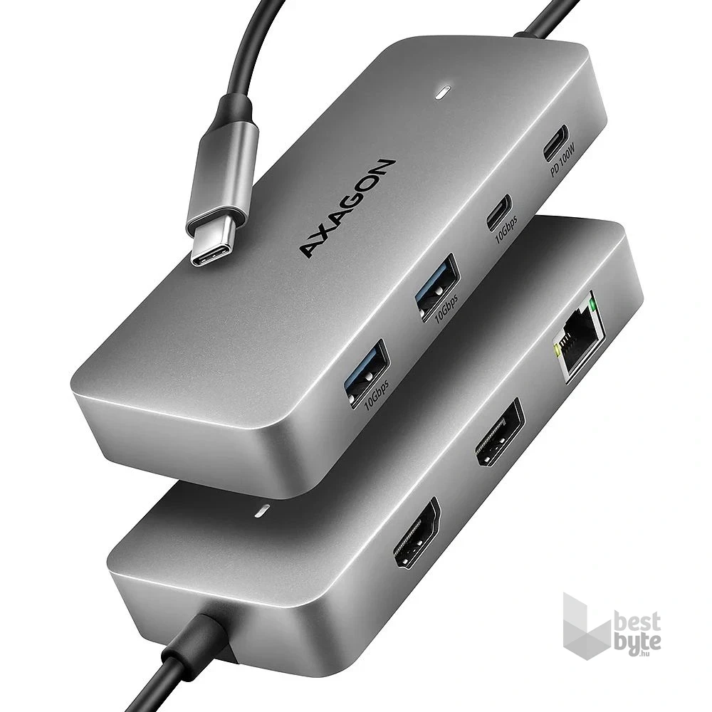 Axagon HMC-CUB83X2 USB-C 10Gbps DUAL 4K DISPLAY 7in1 hub
