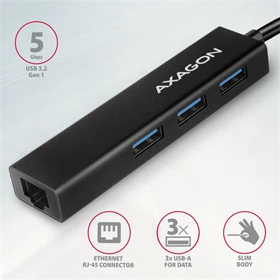 Axagon HMC-GL3A SuperSpeed USB3.2 Gen 1 C HUB + Gigabit LAN