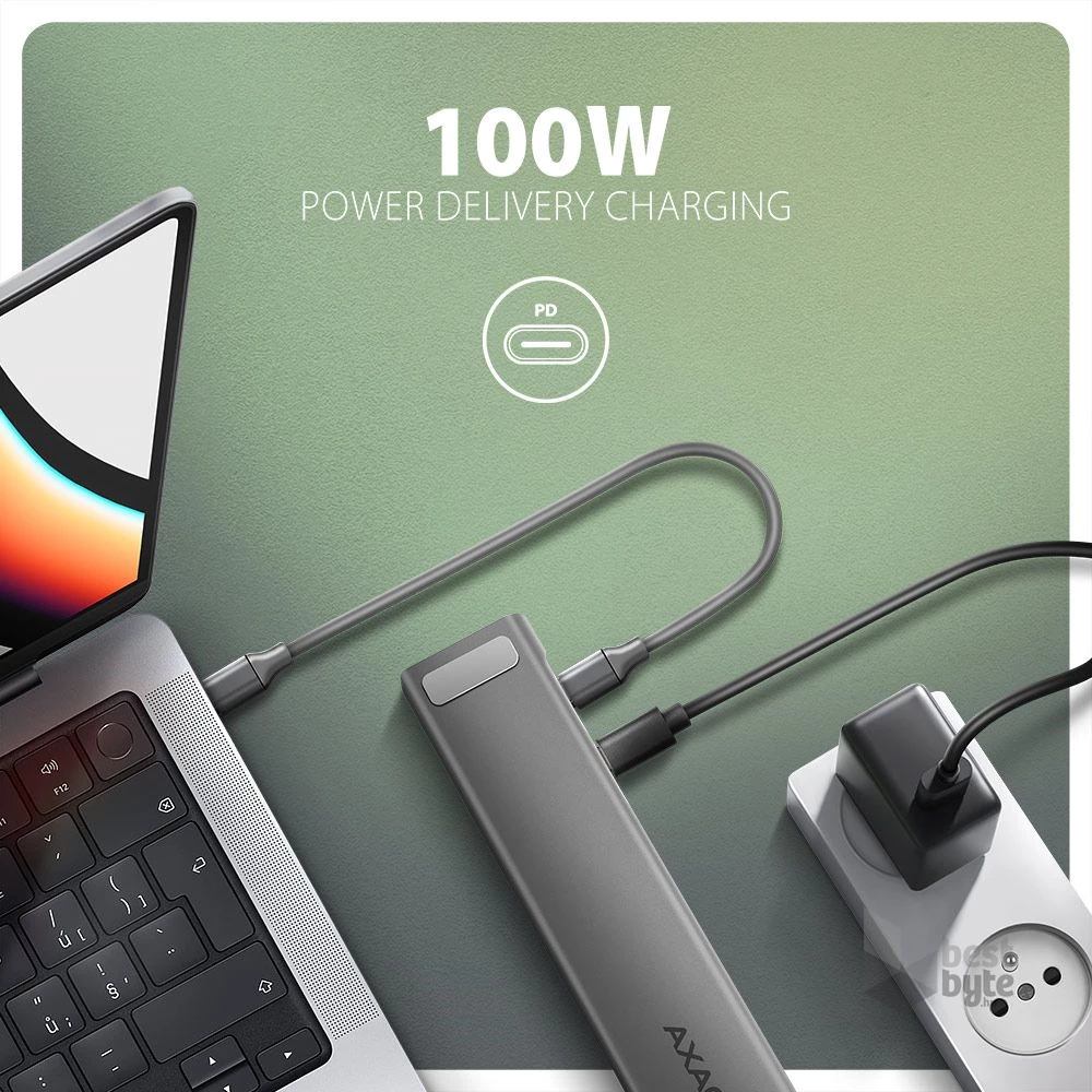 Axagon HMC-10HLS USB-C 5Gbps LONGER 9in1 hub