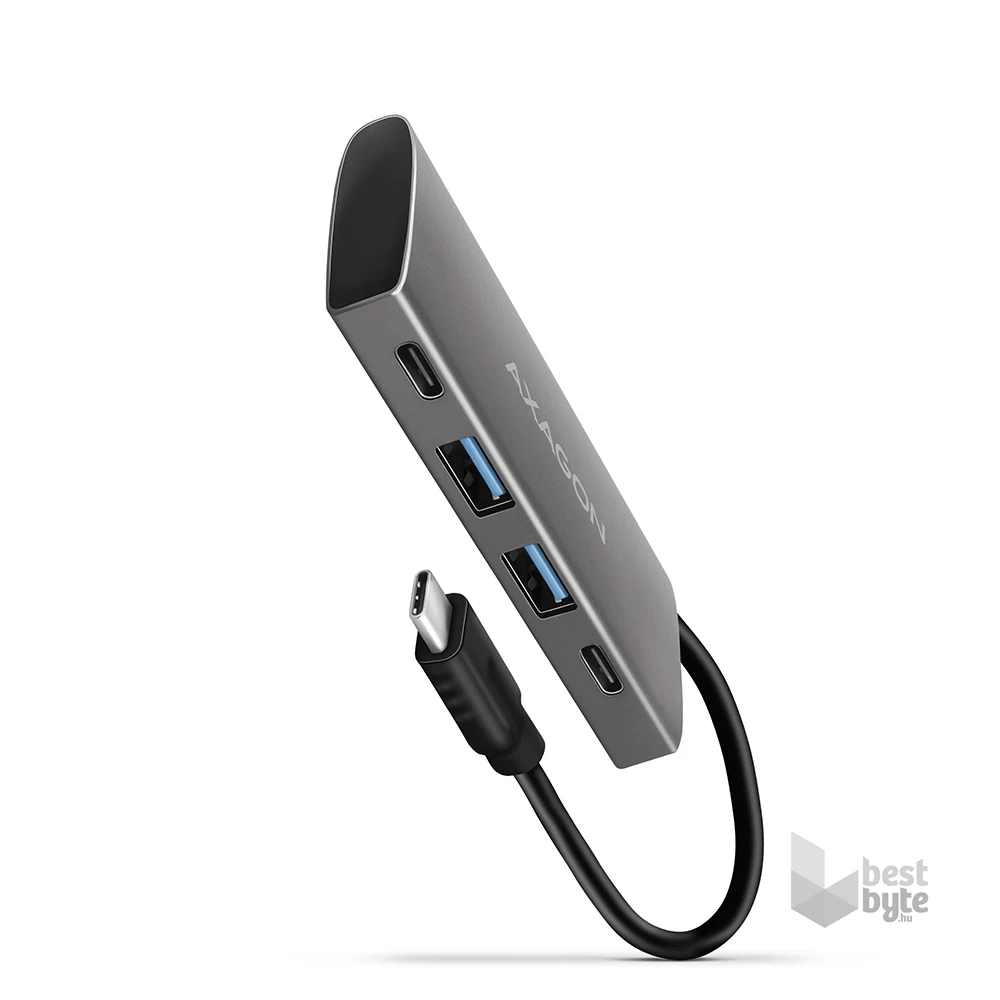 Axagon HMC-4G2 4 portos USB3.2. Gen 2 ezüstfekete HUB
