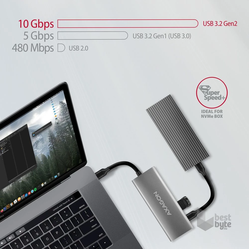 Axagon HMC-5G21 USB-C 10Gbps SPEEDSTER 5in1 hub