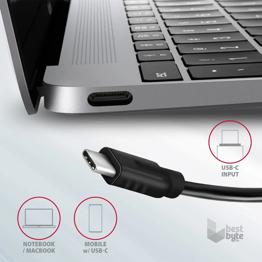 Axagon HMC-5G2 5 portos USB3.2. Gen 2 ezüstfekete HUB