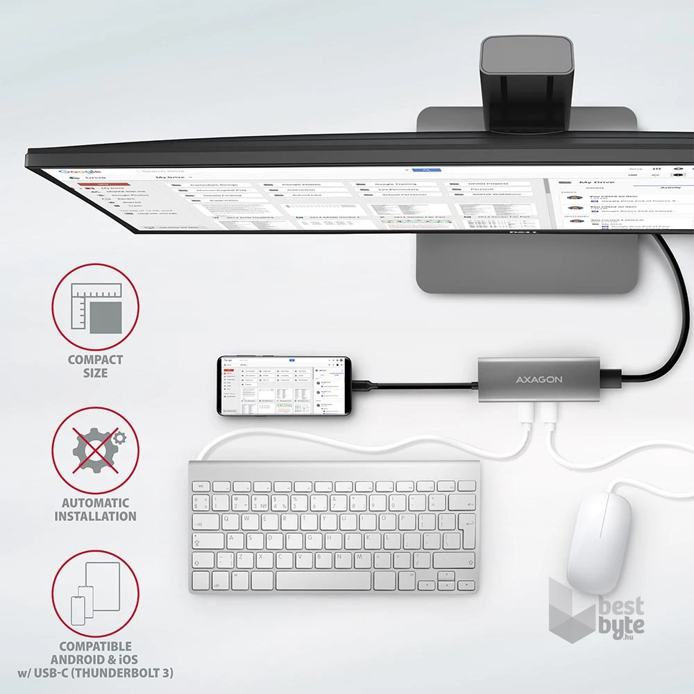 Axagon HMC-5G2 5 portos USB3.2. Gen 2 ezüstfekete HUB
