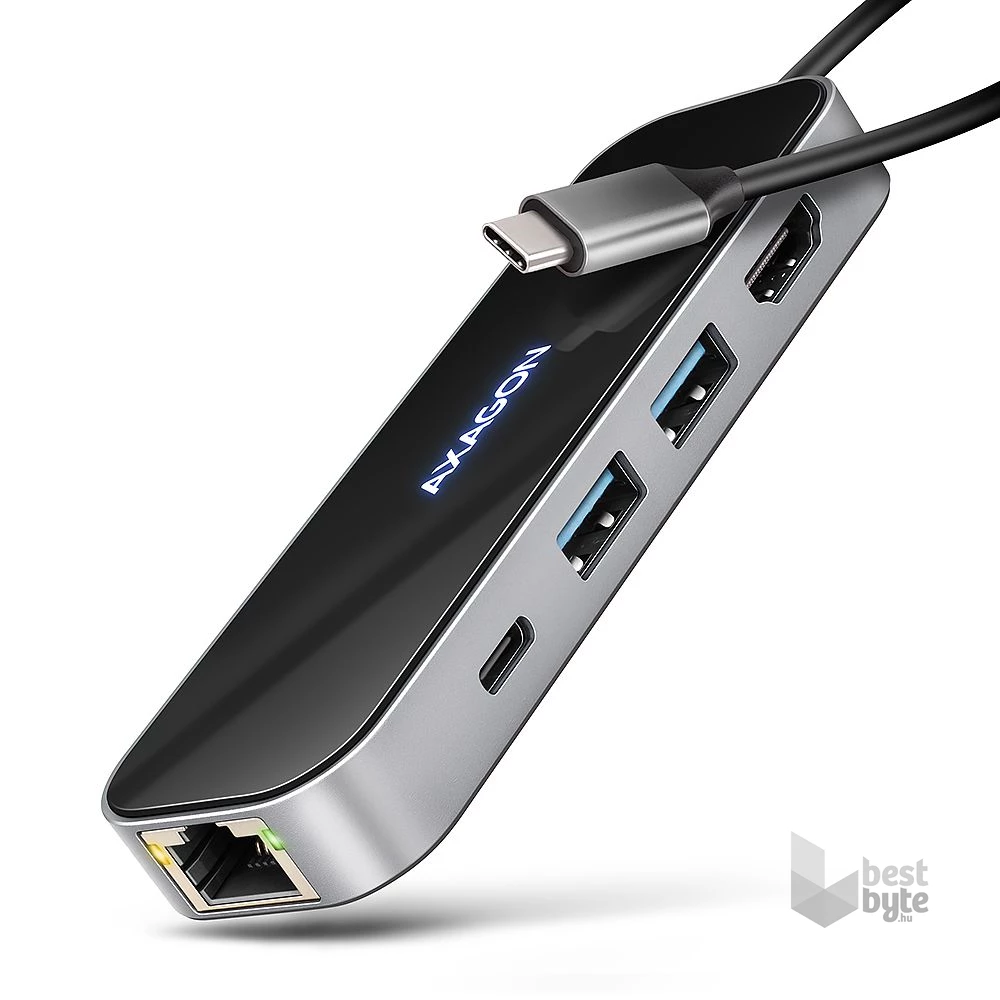 Axagon HMC-6GLN USB-C 5Gbps GLASS 6in1 hub