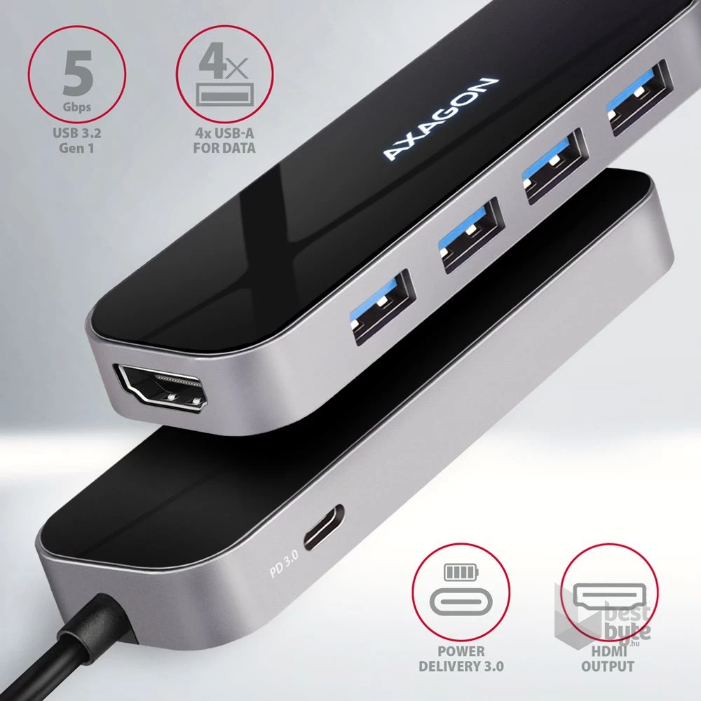 Axagon HMC-6H4A SuperSpeed USB-C COMBO 6in1 hub