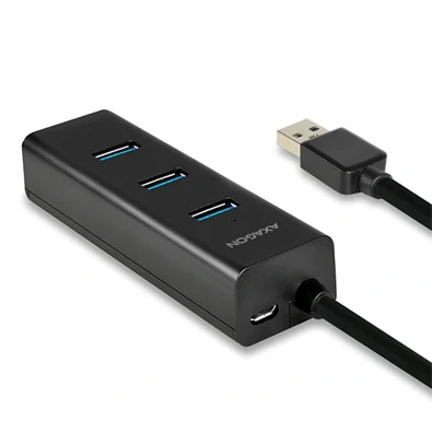 Axagon HUE-S2BP 4 portos USB3.0 gyorstöltő hosszú kábeles HUB tápegységgel