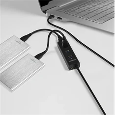 Axagon HUE-S2BP 4 portos USB3.0 gyorstöltő hosszú kábeles HUB tápegységgel