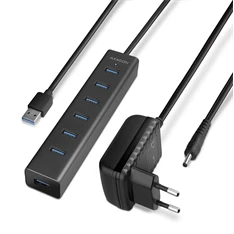 Axagon HUE-SA7BP 7 portos USB3.0 gyorstöltő fekete HUB