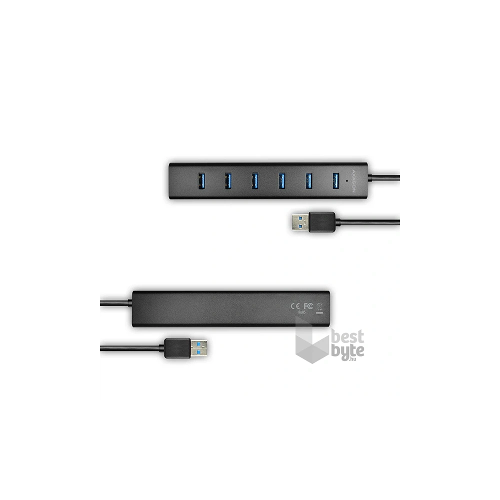 Axagon HUE-SA7BP 7 portos USB3.0 gyorstöltő fekete HUB
