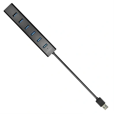Axagon HUE-SA7BP 7 portos USB3.0 gyorstöltő fekete HUB