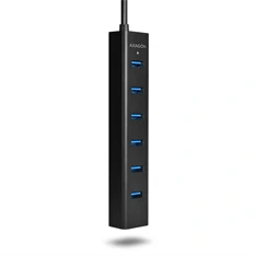 Axagon HUE-SA7BP 7 portos USB3.0 gyorstöltő fekete HUB