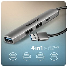 Axagon HUE-STA ALU STRIP USB-A 4 port hub