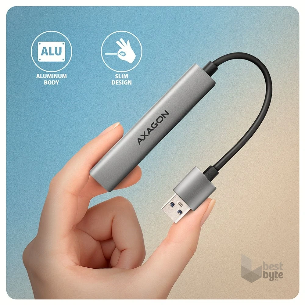 Axagon HUE-STA ALU STRIP USB-A 4 port hub