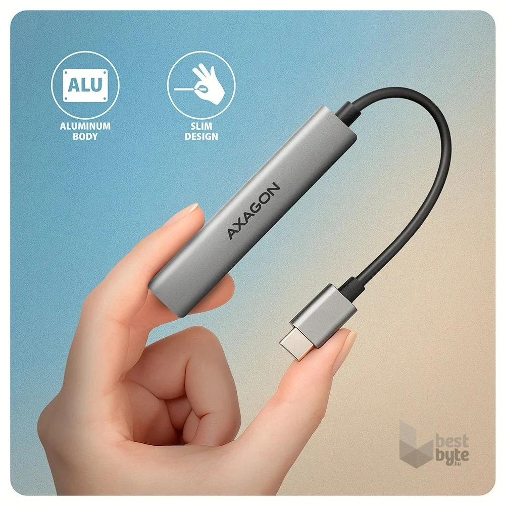 Axagon HUE-STC ALU STRIP USB-C 4 port hub