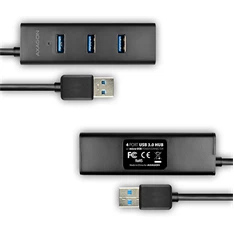 Axagon HUE-S2BL 4 portos USB3.0 gyorstöltő hosszú kábeles HUB