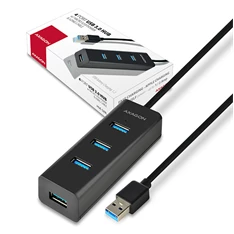 Axagon HUE-S2BL 4 portos USB3.0 gyorstöltő hosszú kábeles HUB