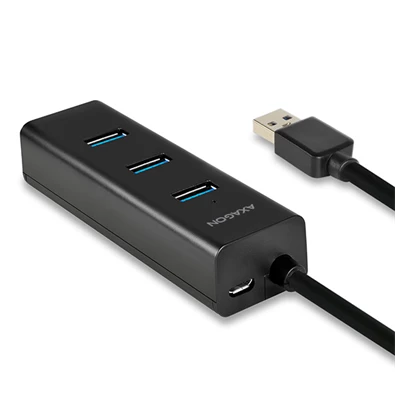 Axagon HUE-S2BL 4 portos USB3.0 gyorstöltő hosszú kábeles HUB