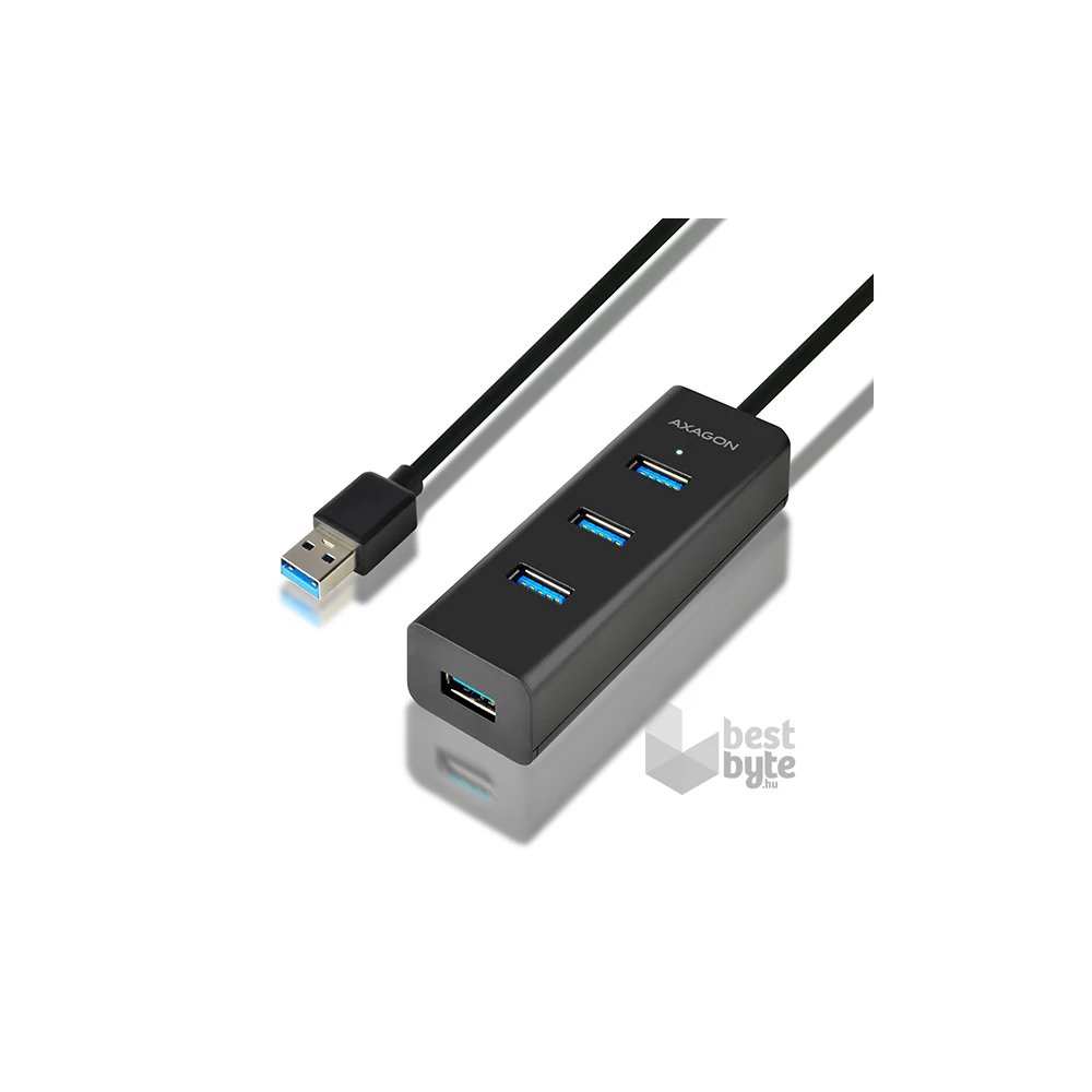 Axagon HUE-S2BL 4 portos USB3.0 gyorstöltő hosszú kábeles HUB