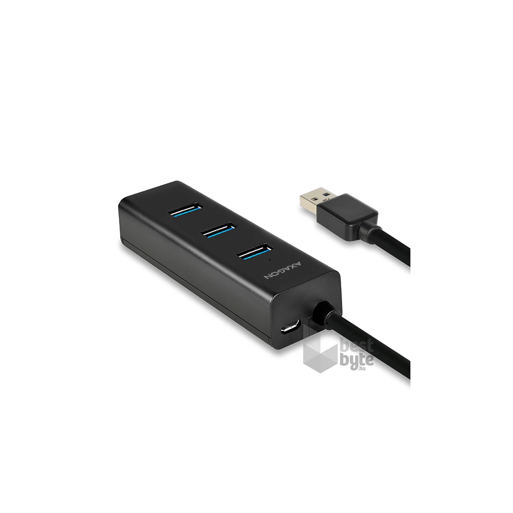 Axagon HUE-S2BL 4 portos USB3.0 gyorstöltő hosszú kábeles HUB