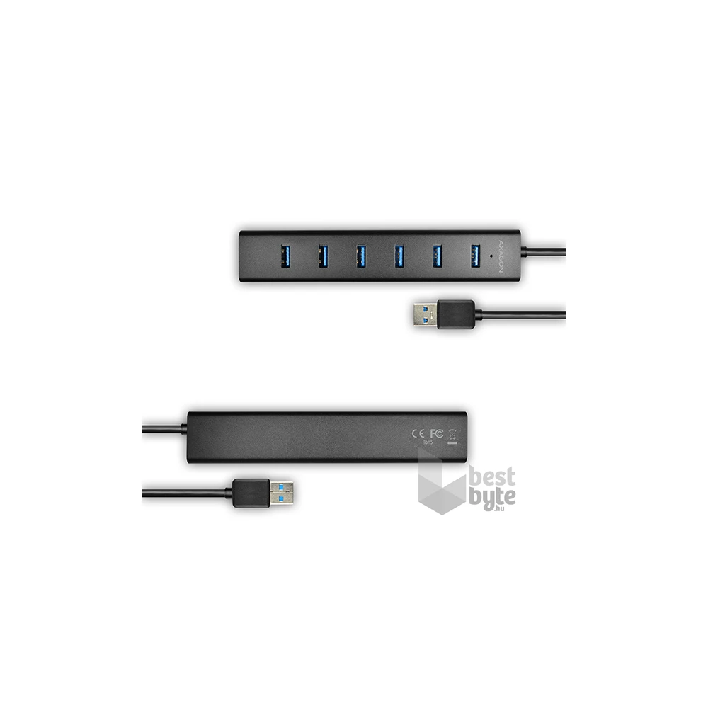 Axagon HUE-SA7BP 7 portos USB3.0 gyorstöltő fekete HUB