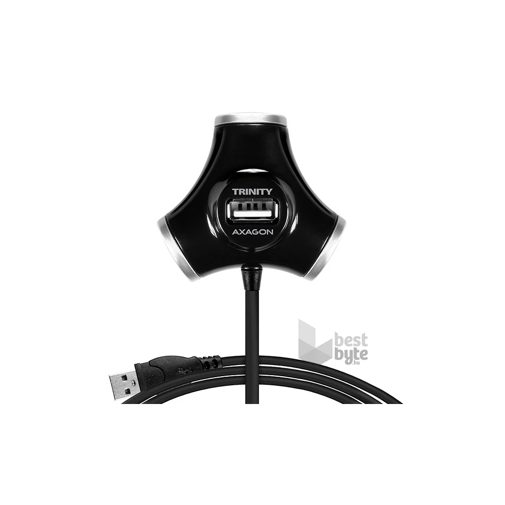 Axagon HUE-X3B Trinity 4 portos USB2.0 hosszú kábeles fekete HUB