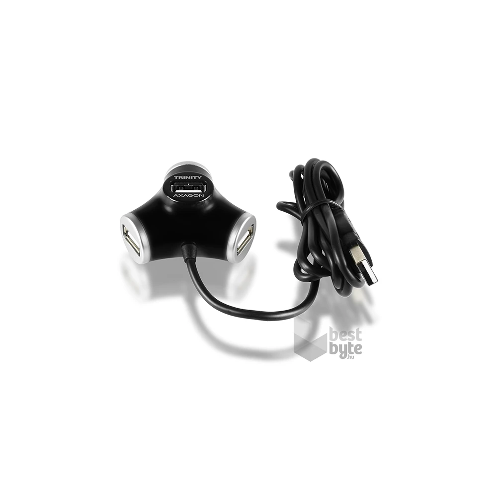 Axagon HUE-X3B Trinity 4 portos USB2.0 hosszú kábeles fekete HUB
